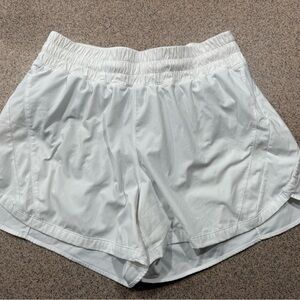 Lululemon Track That High Rise Lined Short 5” (white)